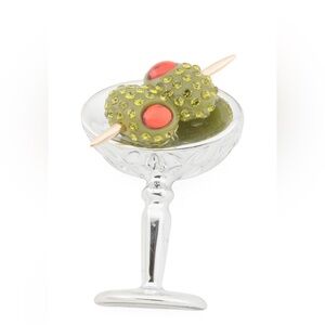 🌀BETSEY JOHNSON MARTINI GLASS PIN - NWT